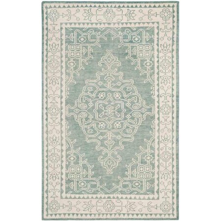 Safavieh 3 x 5 ft. Small Rectangle Kenya Hand Knotted Rug Ivory & Blue KNY638A-3